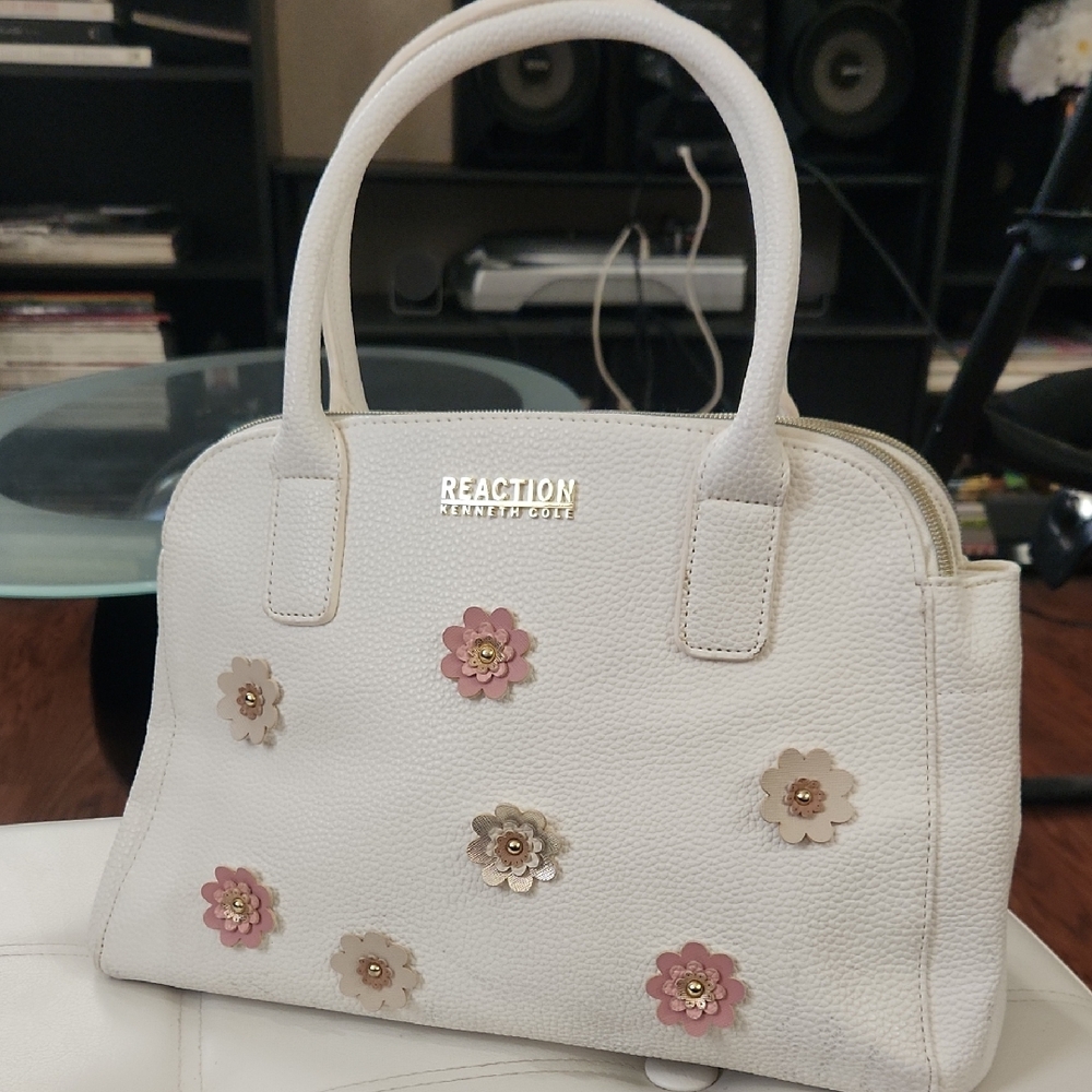 Kenneth Cole Reaction White Floral Satchel